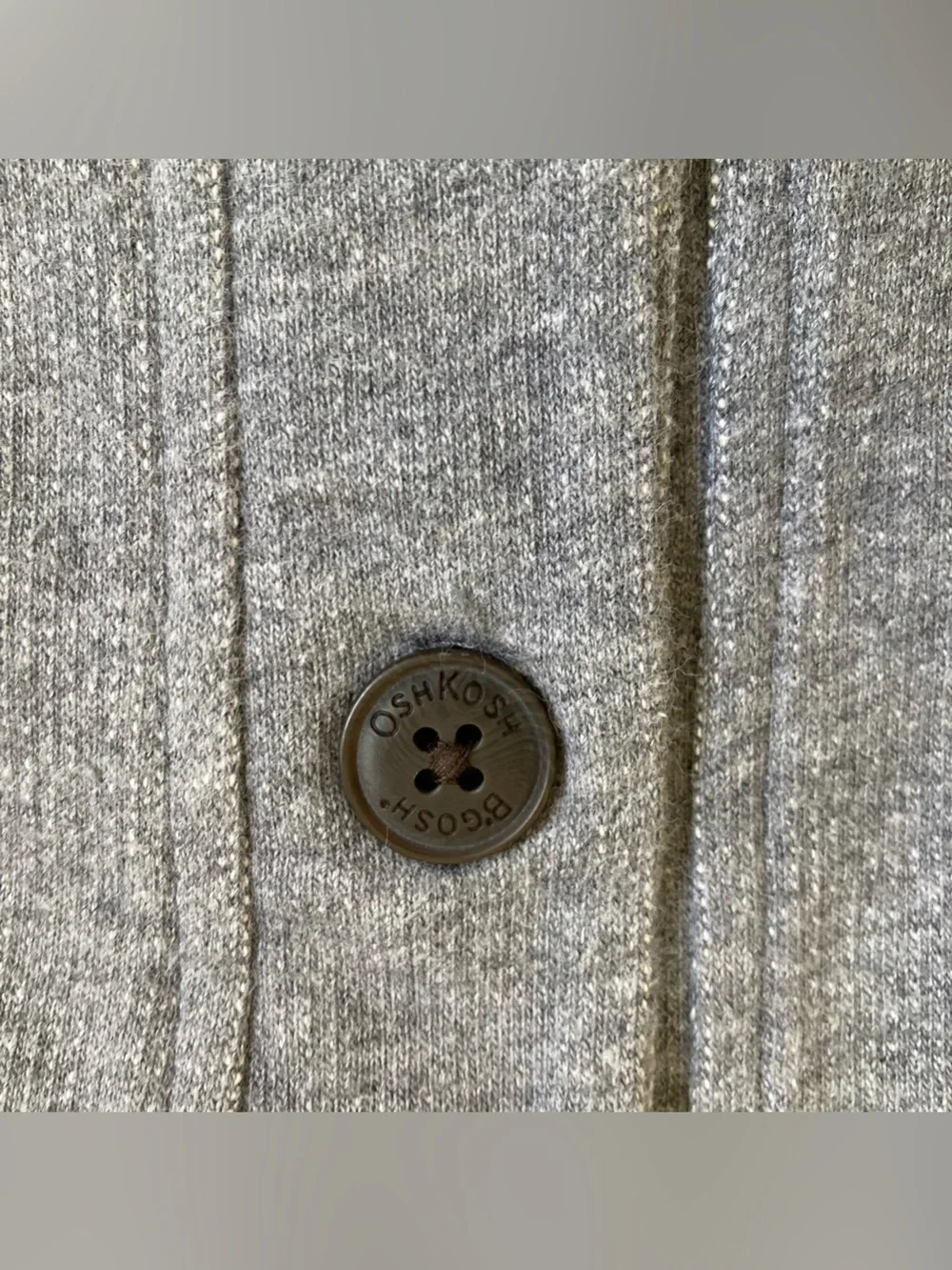 OshKosh Youth Gray Boys Cardigan Sweater Sweatshirt Button Up Size 6 varsity